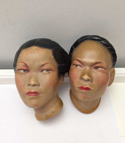 Vintage chalkware asian - chalkware,