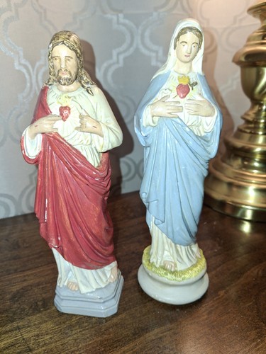 Vintage chalkware jesus mary - jesus,
